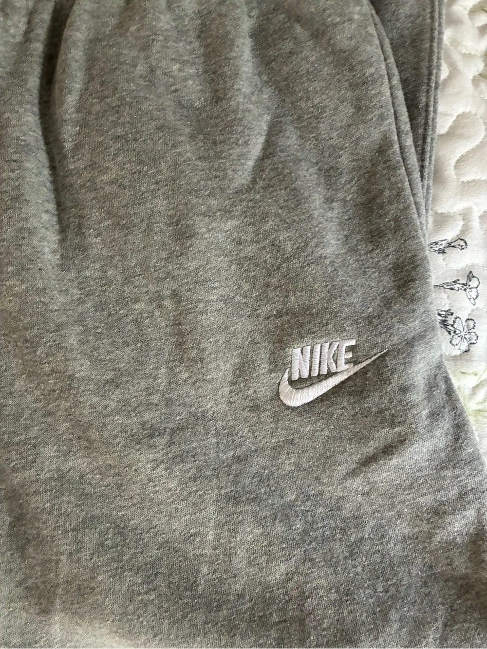 Nike Grey Fleece Joggers with White Logo
